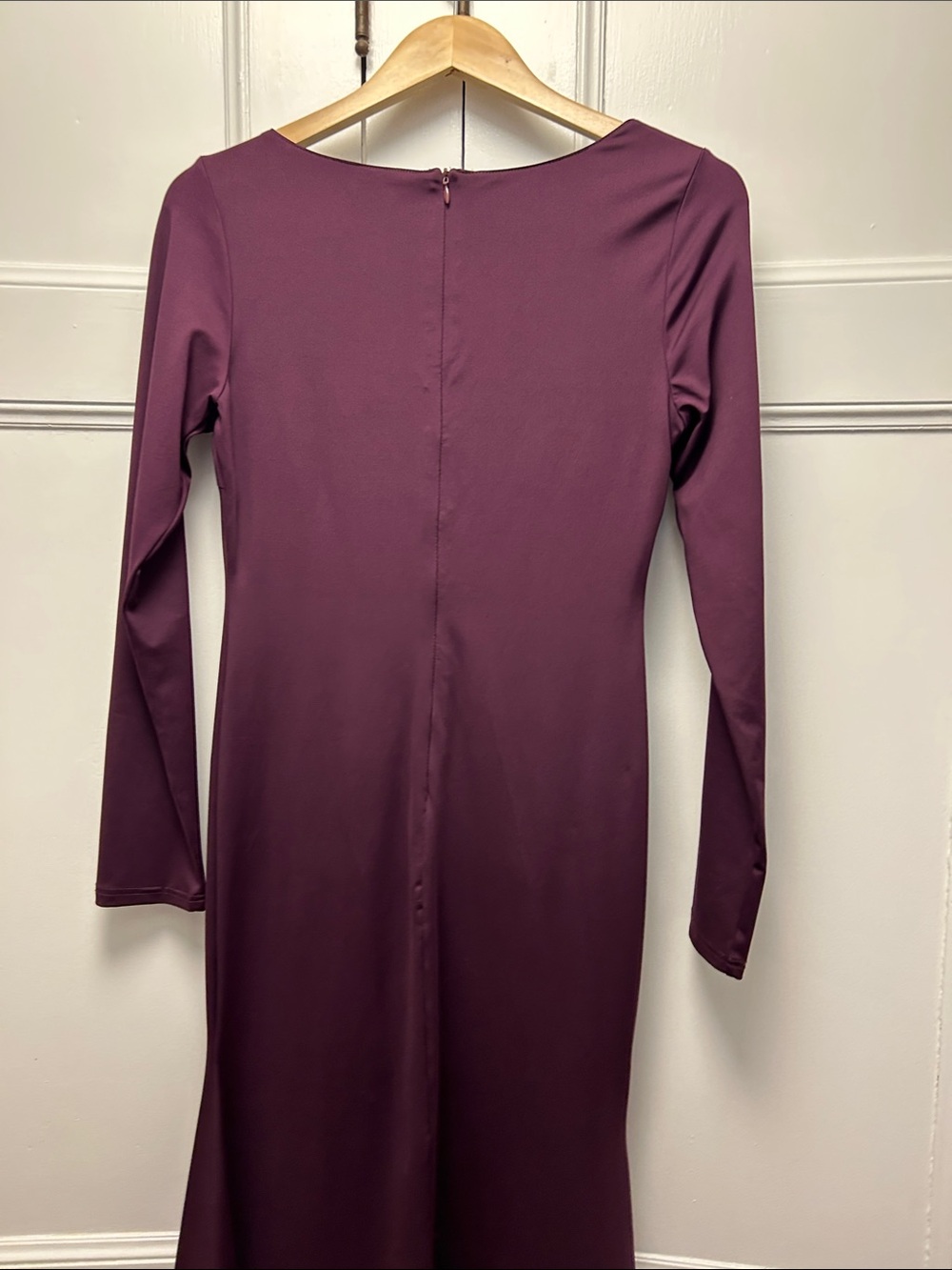 Able Plum Asymmetric Hem Long-Sleeve Dress - Picture 7 of 9